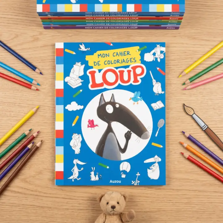 Couverture de MON CAHIER DE COLORIAGE LOUP